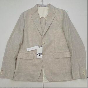 Zara Tan Sport Coat Linen Blend